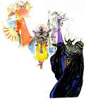 Kefka (FF6), Zande (FF3), Paramecia (FF2), Golbez (FF4)