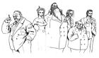 Shinra Executives Sketch from Final Fantasy 7