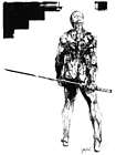 Cyborg Ninja Black & White Art