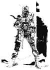 Solid Snake Black & White Art
