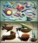 Seaside Fish and Ships
