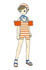 Ken Amada Striped Half Suit