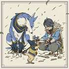 Handler Playing with Palamute and Palico