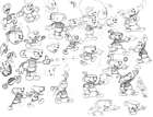 Cuphead Action Sketches